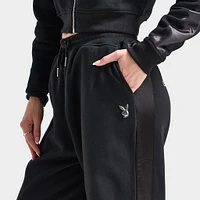 Playboy Women's Script Wide Leg Track Pants / Black