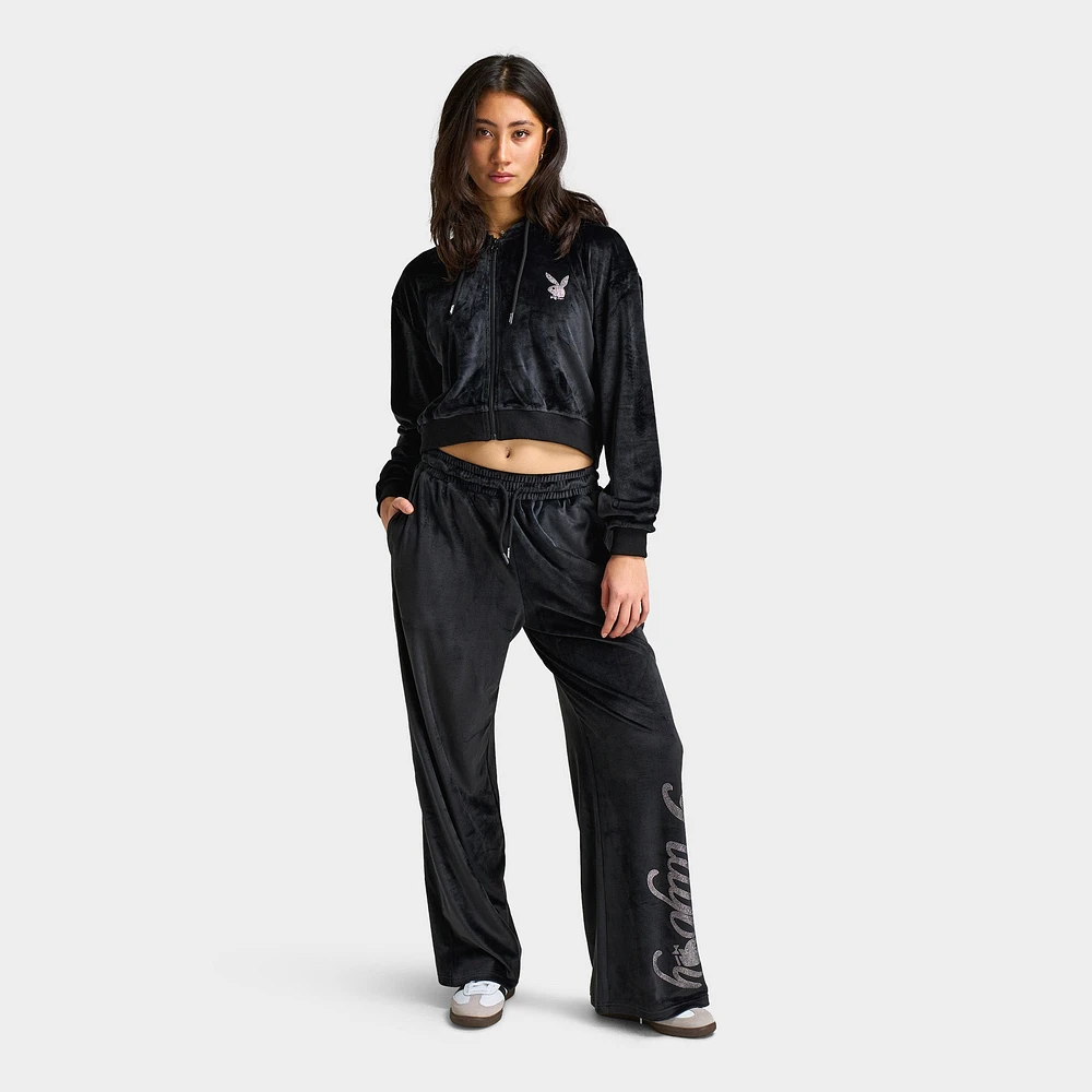 Playboy Script Velour Pant / Black