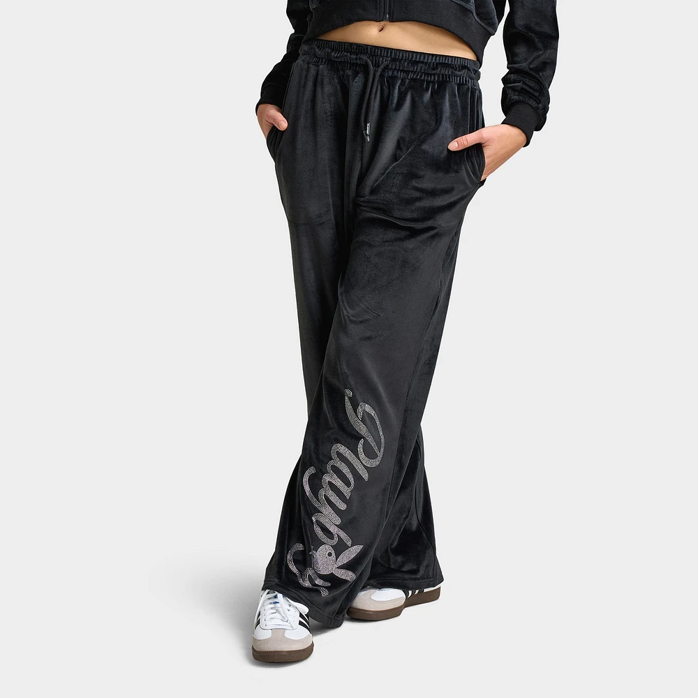 Playboy Script Velour Pant / Black