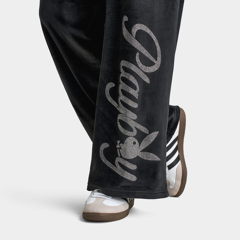 Playboy Script Velour Pant / Black