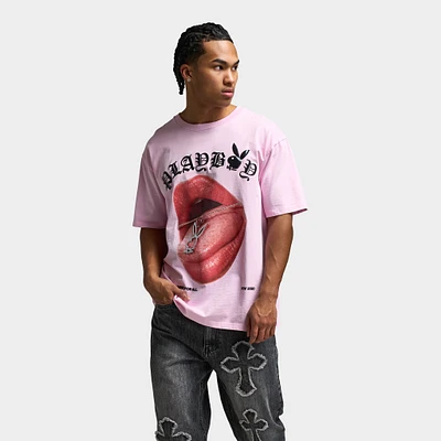 Playboy Bunny Necklace Oversized Graphic T-shirt / Pink