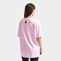 Playboy Bunny Necklace Oversized Graphic T-shirt / Pink