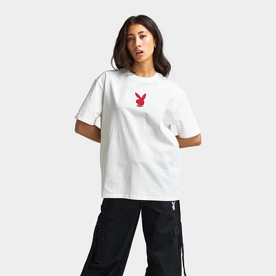 Playboy Script Graphic T-Shirt / Off White