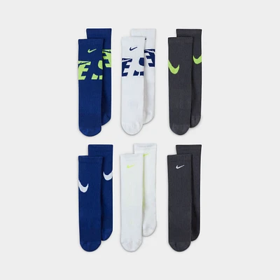 Nike Everyday Kids' Cushioned Crew Socks (6 Pairs) / Multi-color