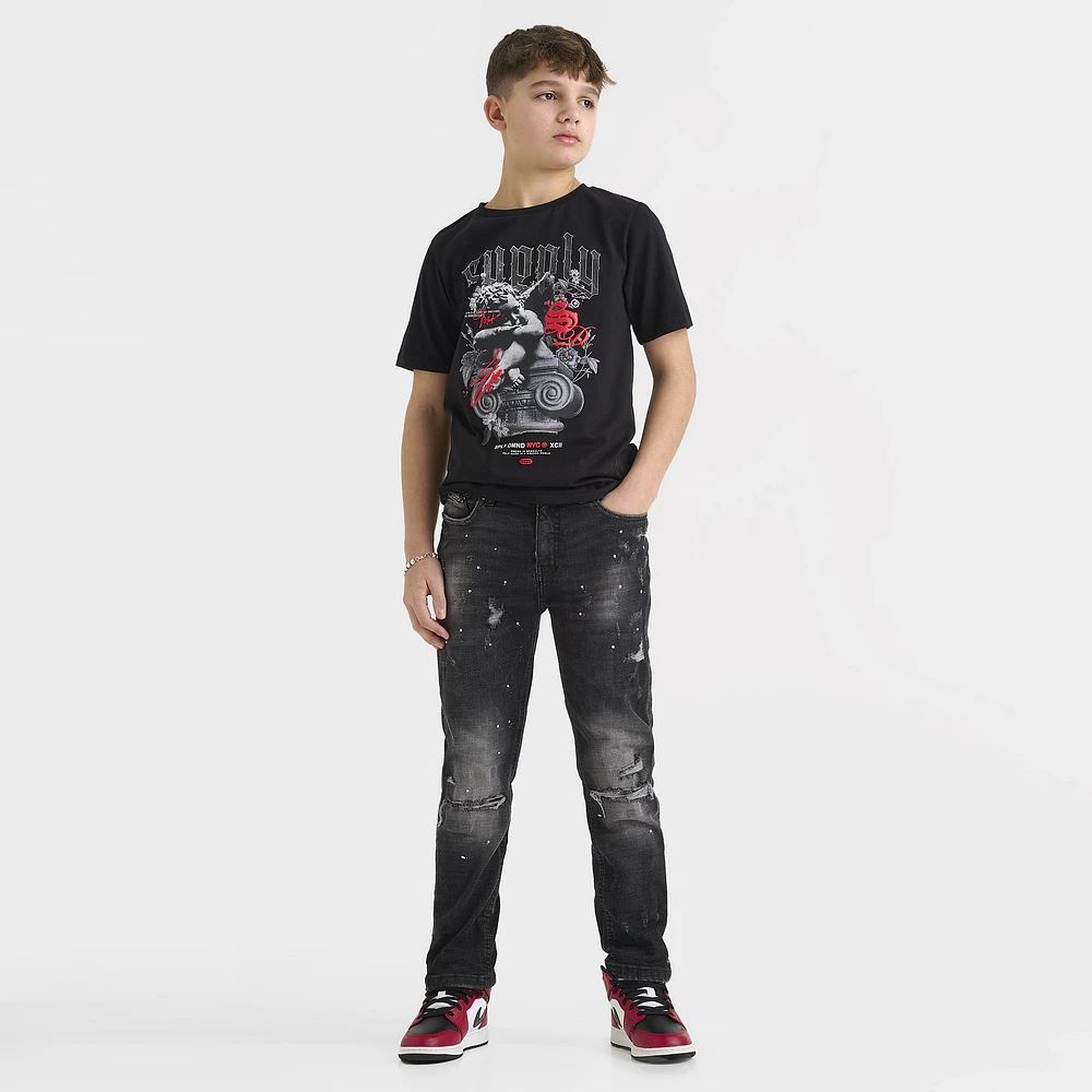 Supply & Demand Junior Boys' Feller Tee Black / Chinese Red