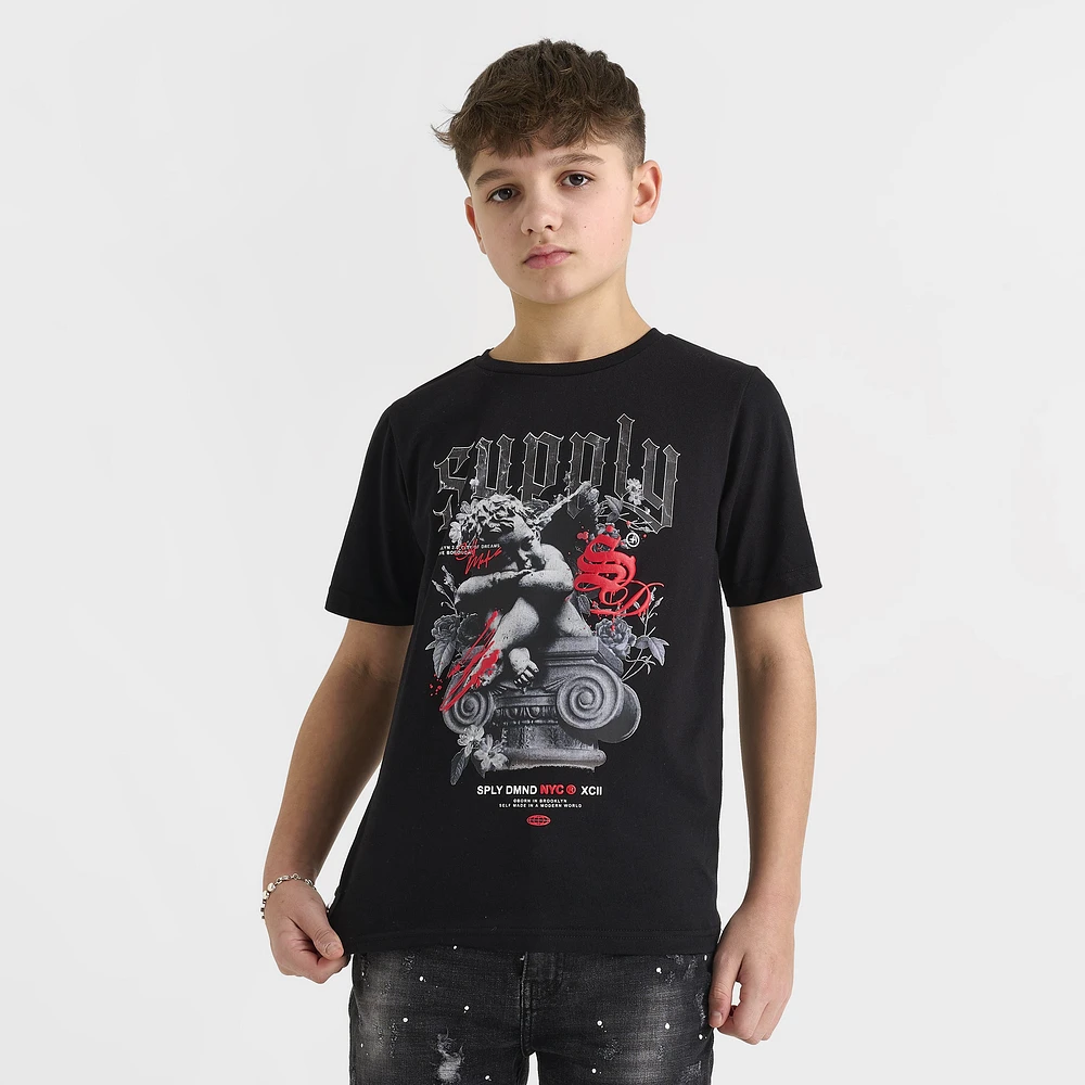 Supply & Demand Junior Boys' Feller Tee Black / Chinese Red