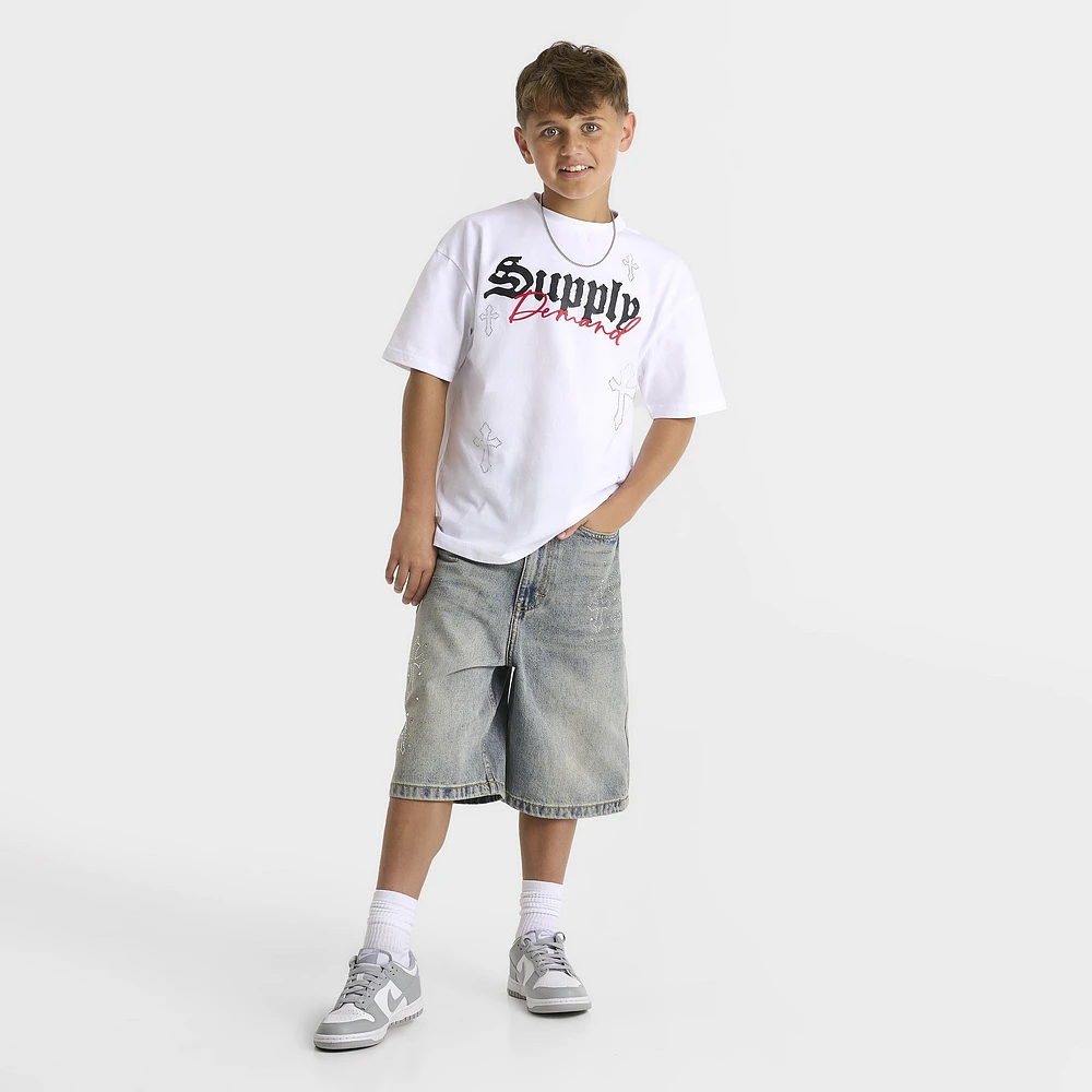 Supply & Demand Junior Boys' Tember Denim Shorts / Light Wash