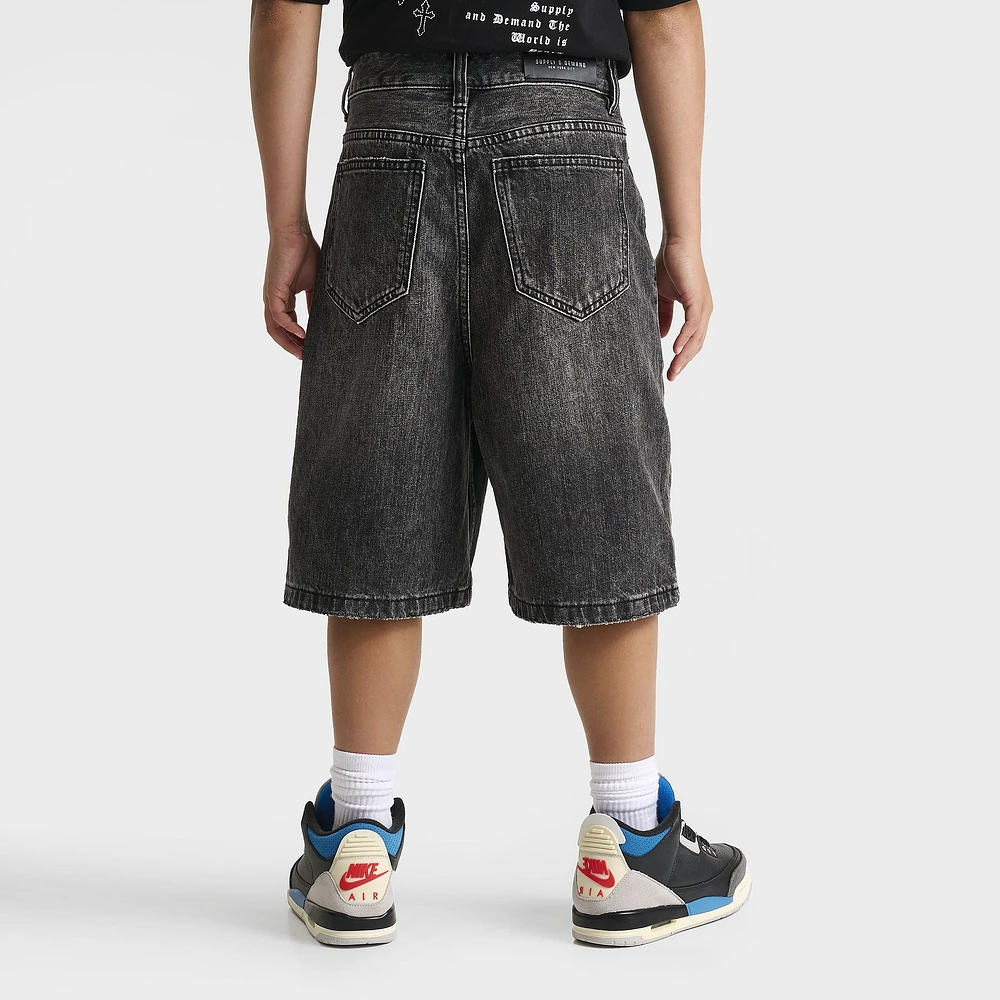 Supply & Demand Junior Boys' Timber Shorts / Washed Black Denim