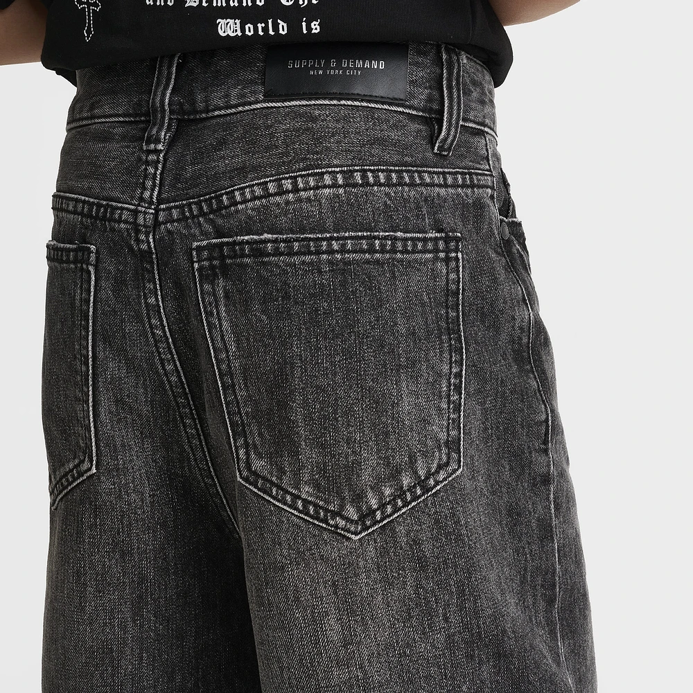 Supply & Demand Junior Boys' Timber Shorts / Washed Black Denim