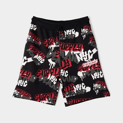 Supply & Demand Junior Boys' Spray Script Shorts Black / Red