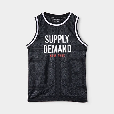 Supply & Demand Junior Boys' Paisley Varsity Basketball Jersey / Black