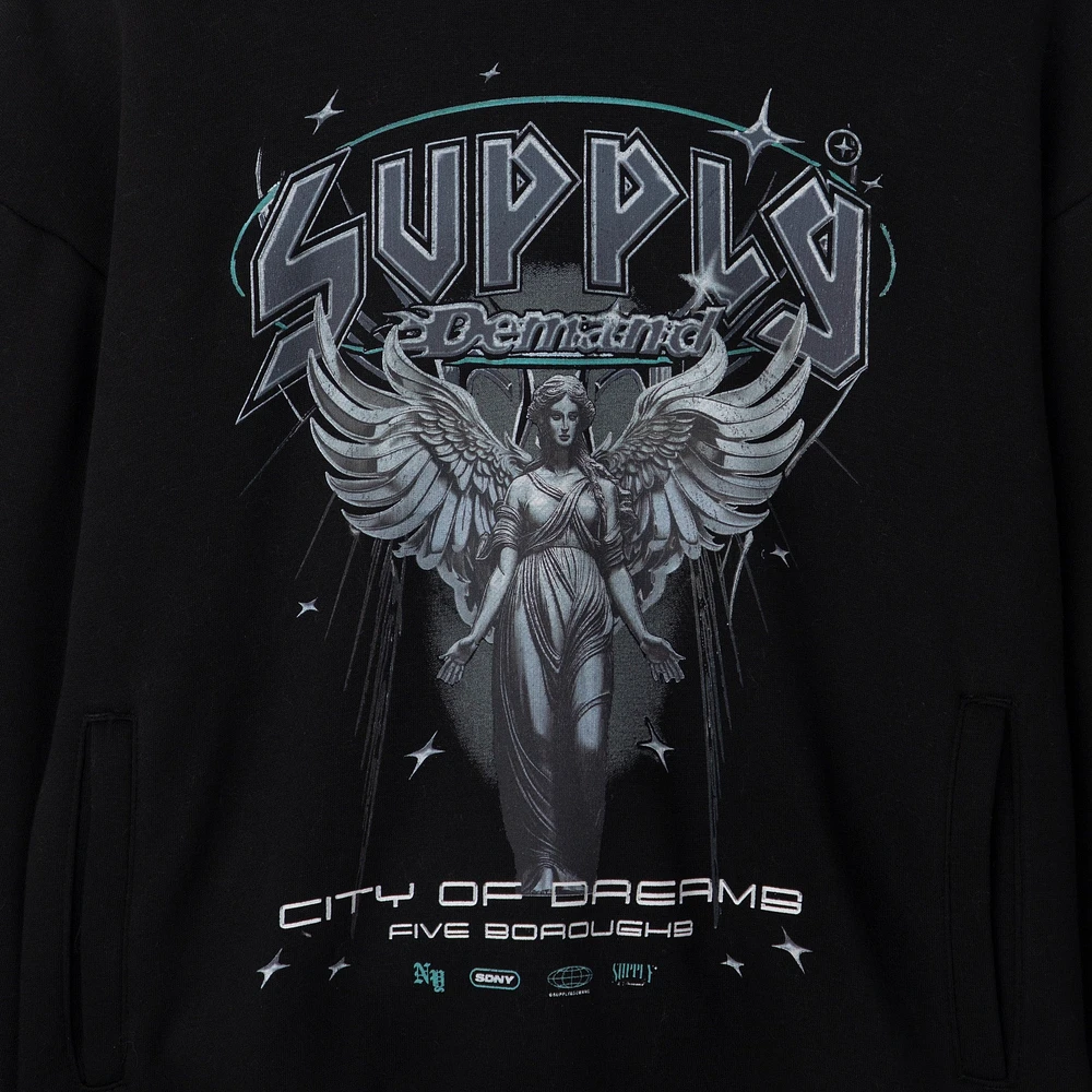 Supply & Demand Women's Praise Hoodie Black / Sky Blue