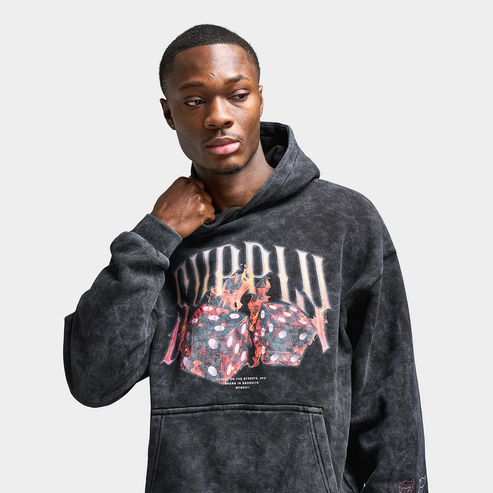 Supply & Demand Fire Dice Pullover Hoodie / Washed Black