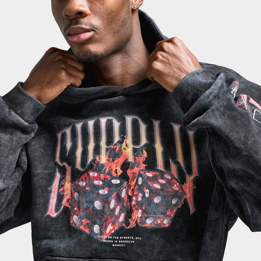 Supply & Demand Fire Dice Pullover Hoodie / Washed Black