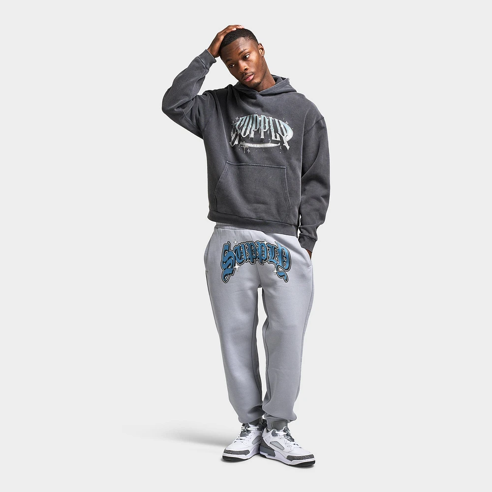Supply & Demand Chrome Star Pullover Hoodie / Washed Black