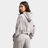 Supply & Demand Women's Bleek Cropped Hoodie / Beige Acid Wash