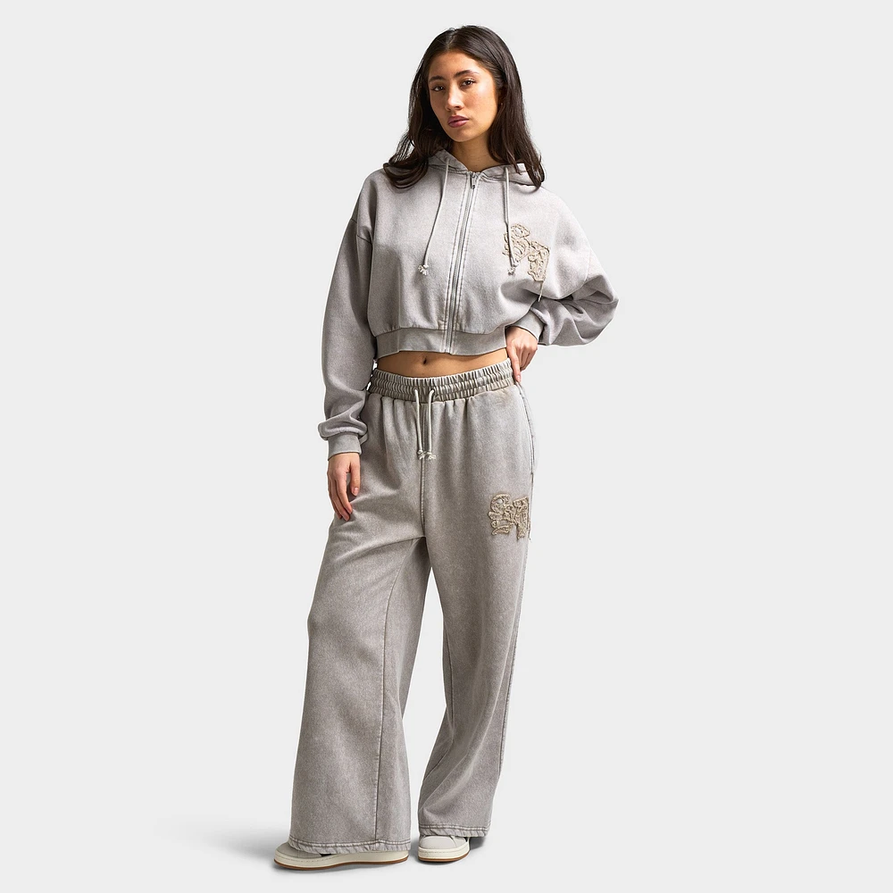 Supply & Demand Women's Bleek Wide Leg Joggers / Beige Acid Wash