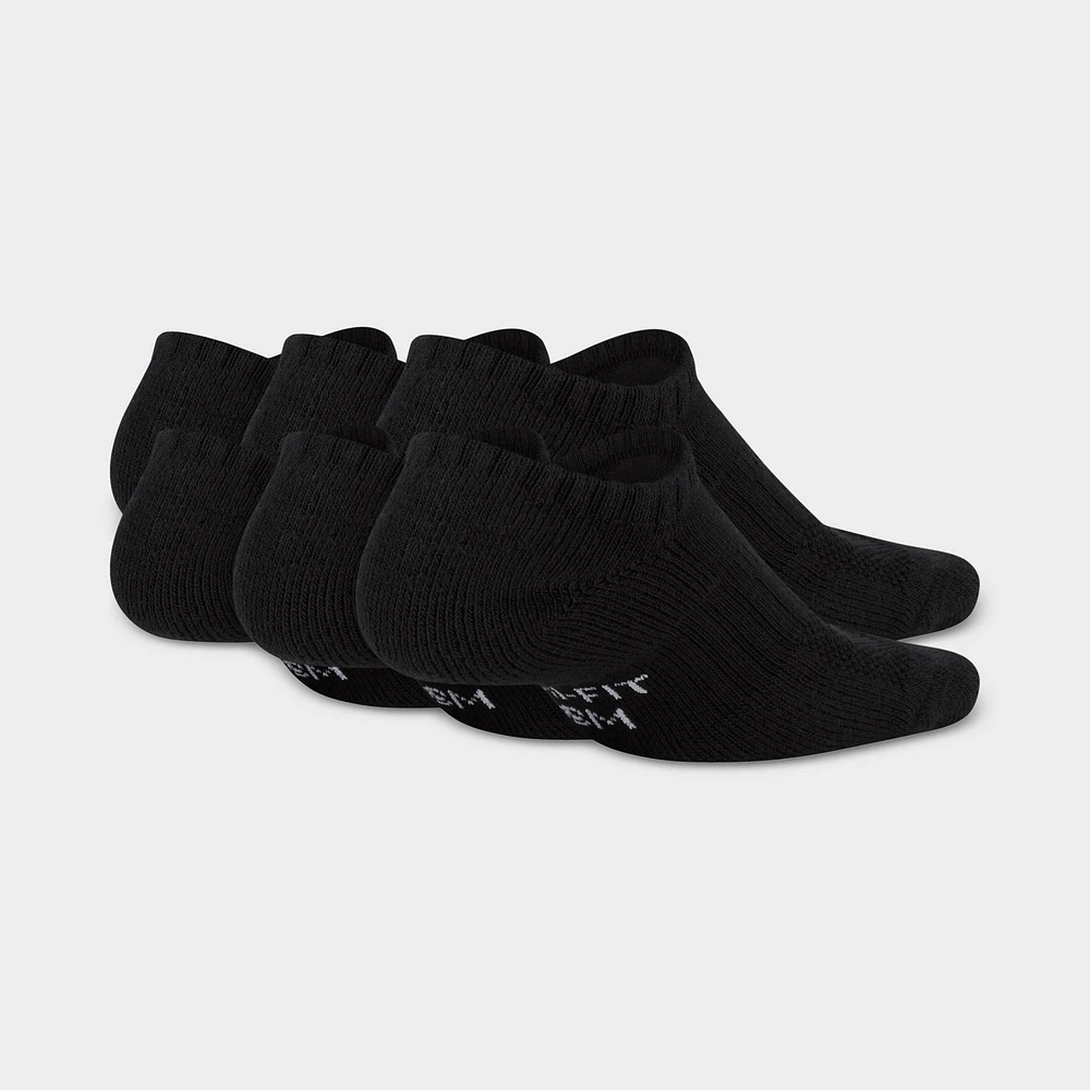 Nike Kids Cushioned No-Show Socks (6 Pack) Black / White