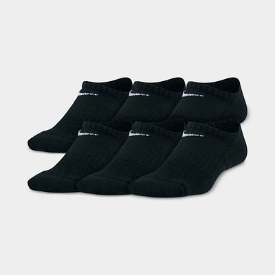 Nike Kids Cushioned No-Show Socks (6 Pack) Black / White