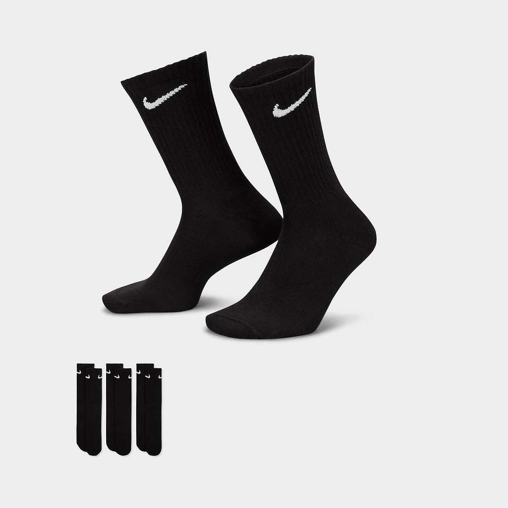Nike Everyday Lightweight Training Crew Socks (3 Pack) Black / White