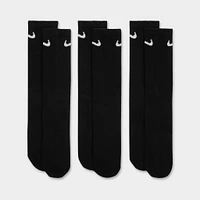 Nike Everyday Lightweight Training Crew Socks (3 Pack) Black / White