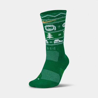 Nike Elite Christmas Crew Socks Clover / White - Club Gold