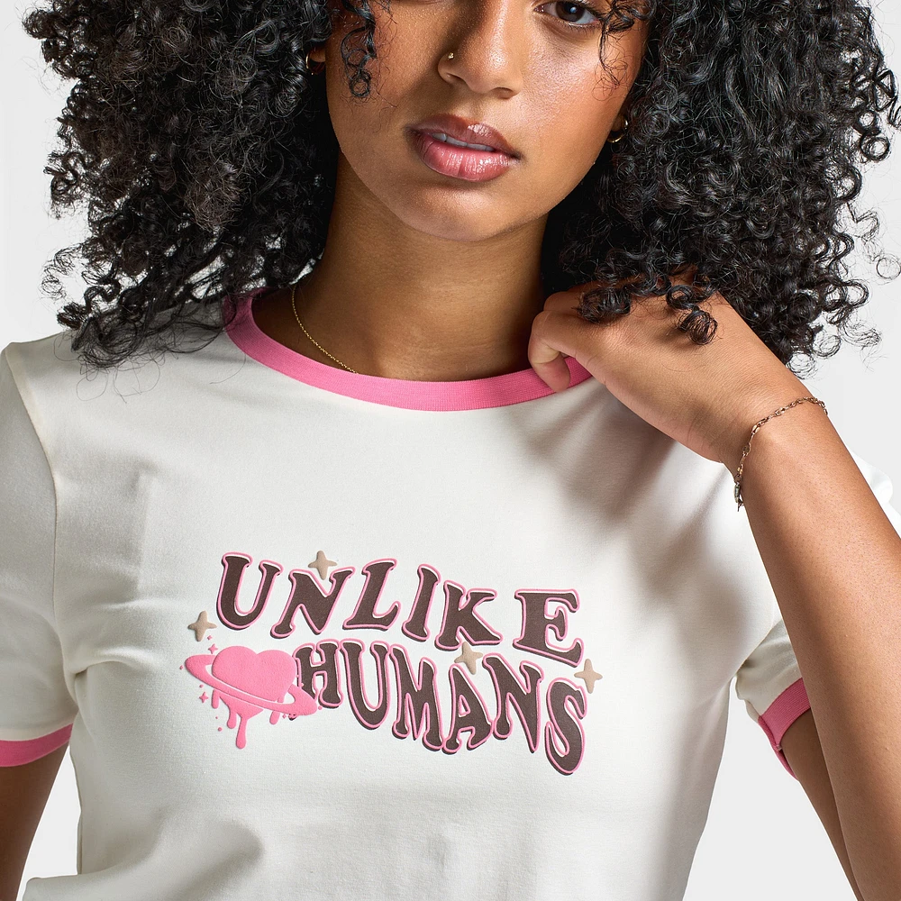 Unlike Humans Women's Wave Slim T-Shirt / Tofu