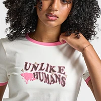 Unlike Humans Women's Wave Slim T-Shirt / Tofu