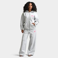 Unlike Humans Women's Bubble Full Zip Hoodie / Light Grey Marl