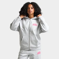 Unlike Humans Women's Bubble Full Zip Hoodie / Light Grey Marl