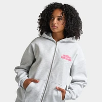 Unlike Humans Women's Bubble Full Zip Hoodie / Light Grey Marl