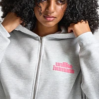 Unlike Humans Women's Bubble Full Zip Hoodie / Light Grey Marl