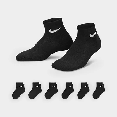 Nike Children's Mesh & Cushioned Ankle Socks (6 Pack) / Black