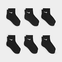 Nike Children's Mesh & Cushioned Ankle Socks (6 Pack) / Black