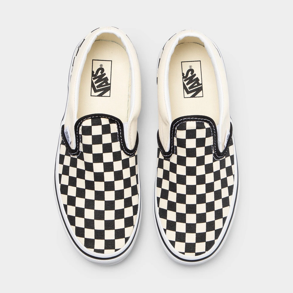 Vans Juniors' Checkerboard Classic Slip-On Black / White