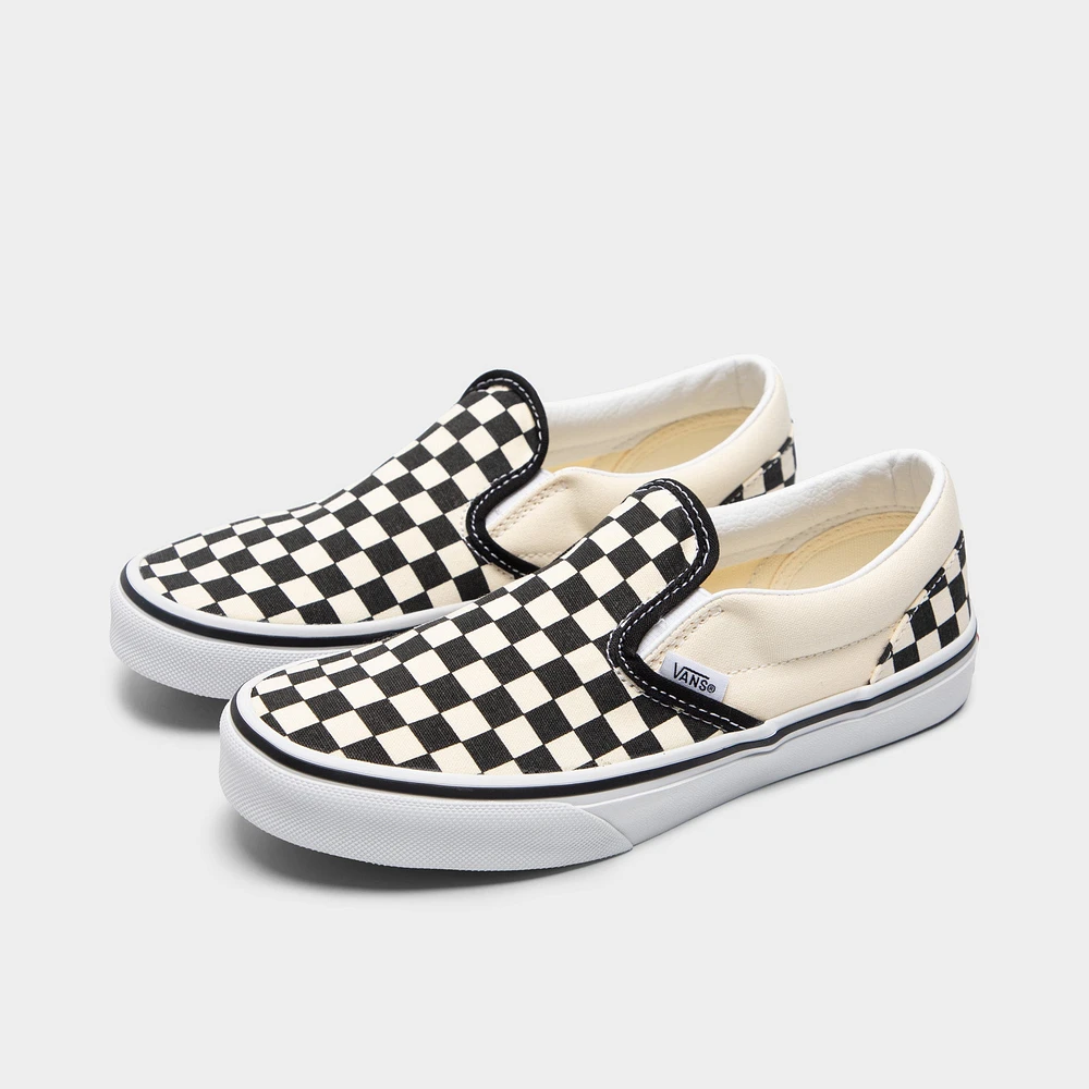 Vans Juniors' Checkerboard Classic Slip-On Black / White