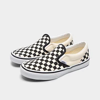 Vans Juniors' Checkerboard Classic Slip-On Black / White