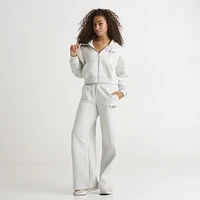 New Balance Women's Linear Crop Full Zip Hoodie / Black