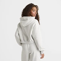New Balance Women's Linear Crop Full Zip Hoodie / Black