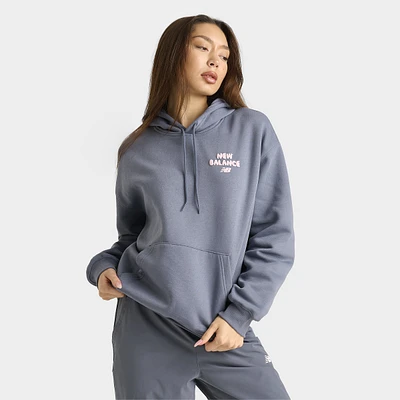 New Balance Women's Bubble Heart Hoodie / Dark Arctic