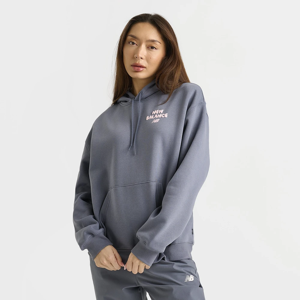 New Balance Women's Bubble Heart Hoodie / Dark Arctic
