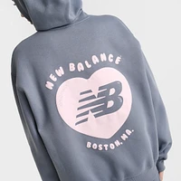New Balance Women's Bubble Heart Hoodie / Dark Arctic