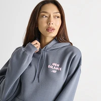 New Balance Women's Bubble Heart Hoodie / Dark Arctic