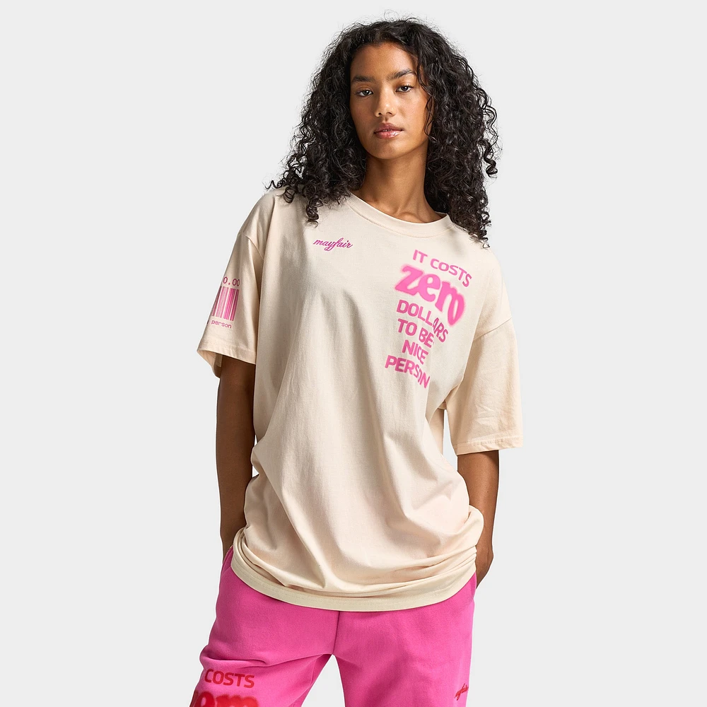 Mayfair Women's It Costs $0 Oversized Tee / Cream