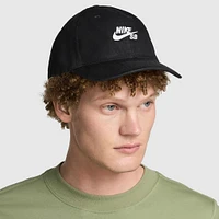 Nike SB Unstructured Flat Bill Cap Black / White