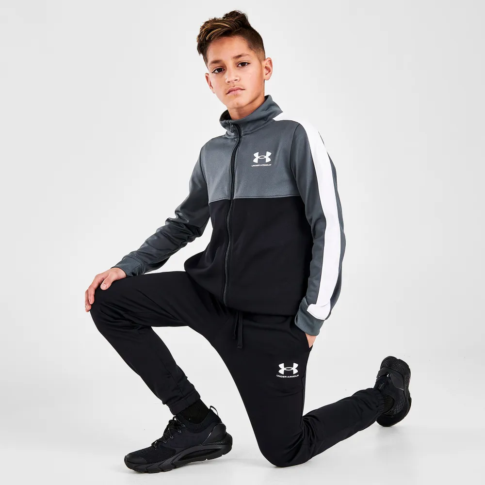 Under Armour Junior Boys’ Colorblock Knit Tracksuit Black / White