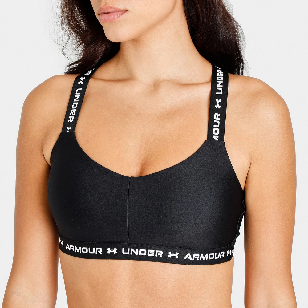 Under Armour Women's Crossback Low Bra Black / White