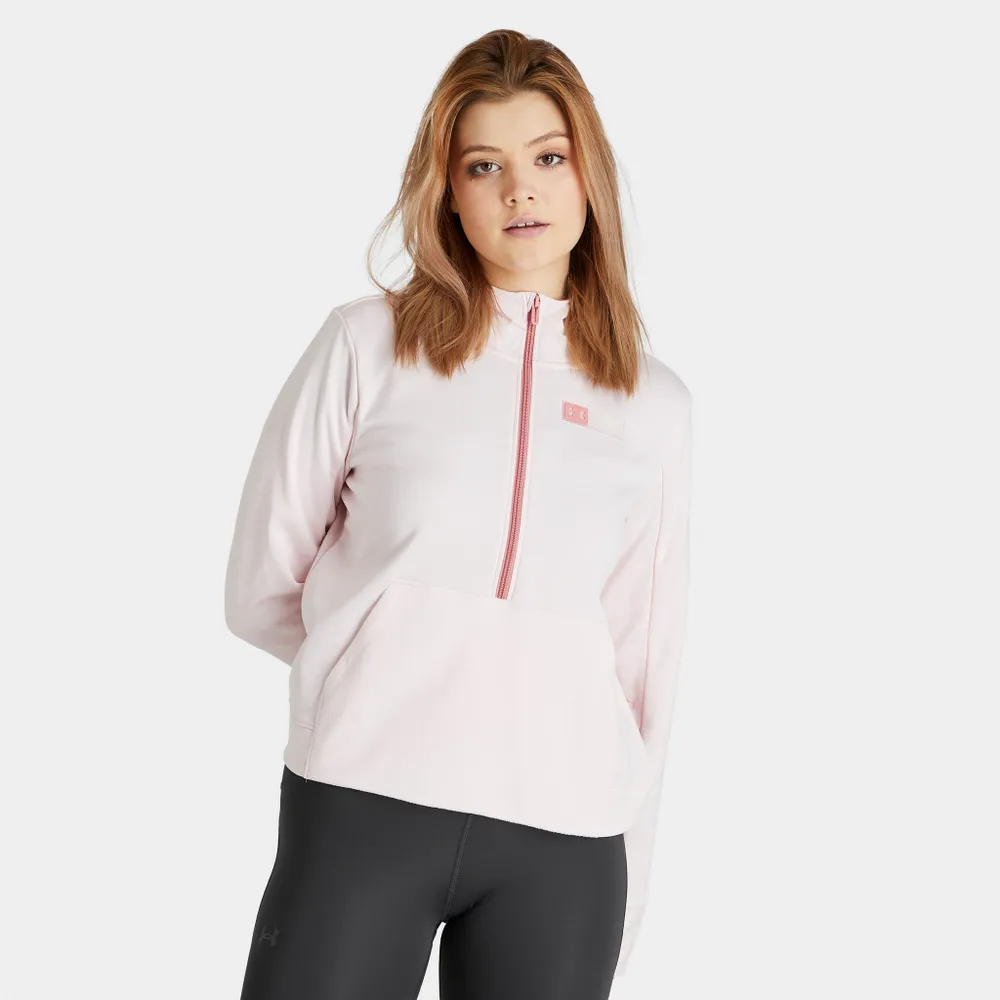 Under Armour Women’s Mixed Media Half Zip Hoodie / Pink