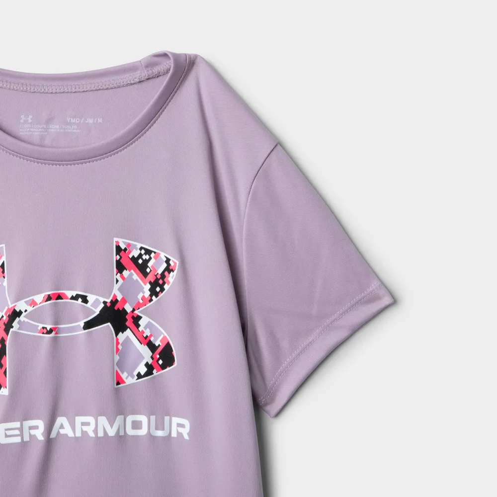 Under Armour Girls’ Tech Big Logo T-shirt Mauve Pink / White