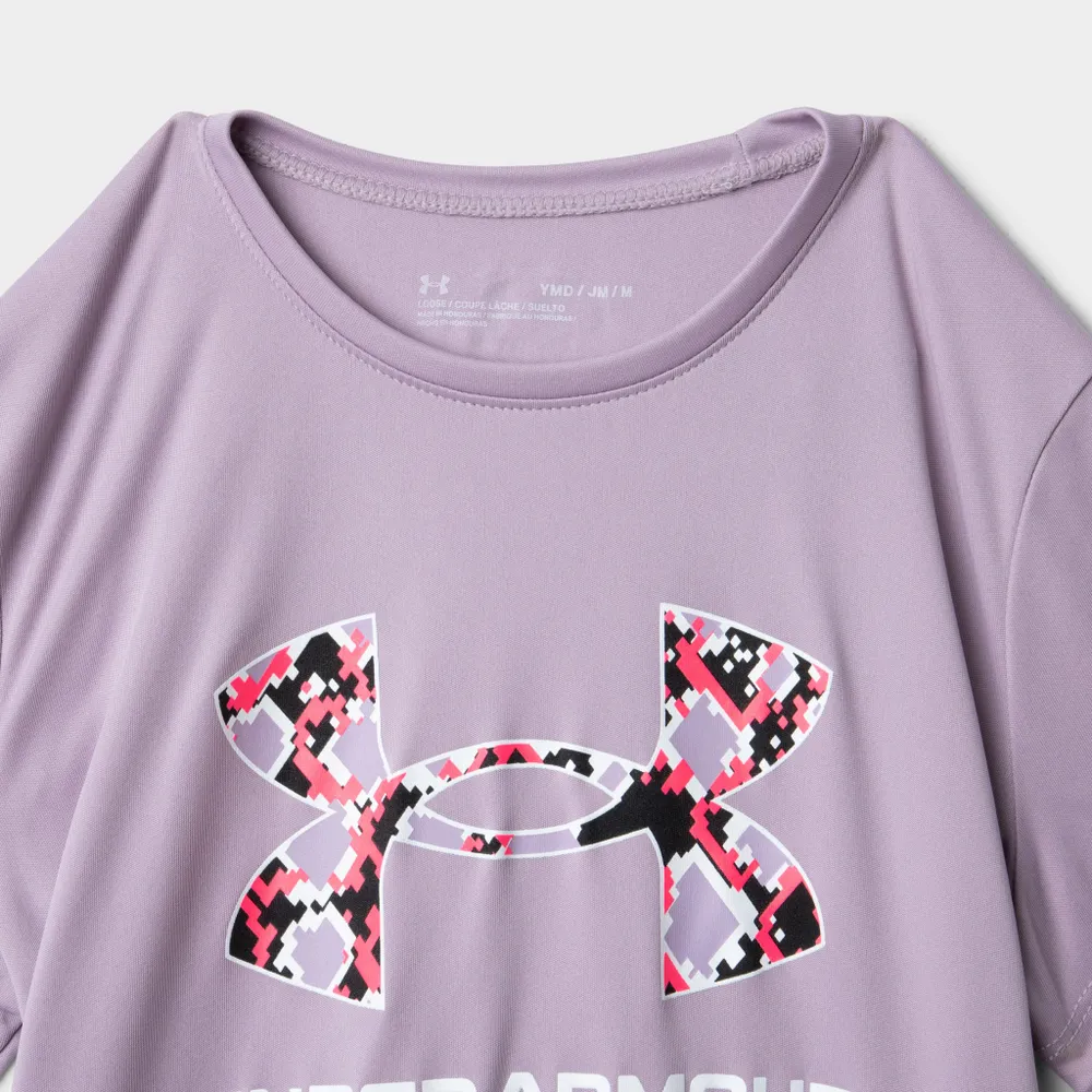 Under Armour Girls’ Tech Big Logo T-shirt Mauve Pink / White